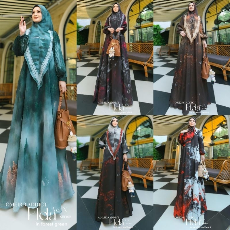 ROSALINE VI BY Omeiro  Roseline 6 SEROJA VOL 2 Roseline Rosaline Three Series Dress Scraft Khimar Sy