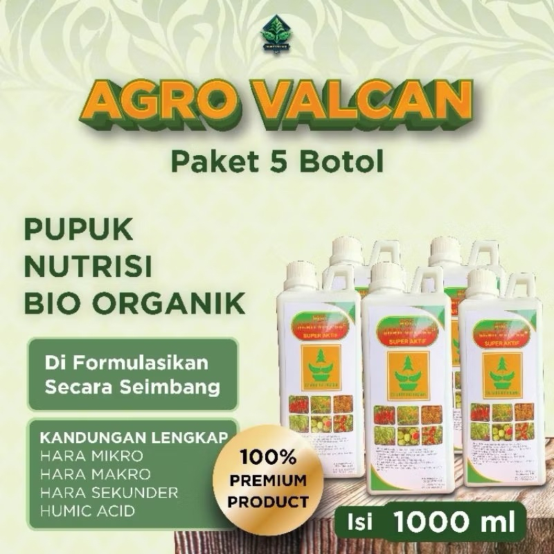 AGRO VALCAN PAKET 5 BOTOL/PUPUK NUTRISI BIO ORGANIK