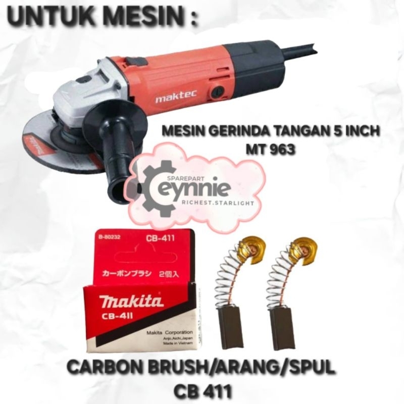 CARBON BRUSH MESIN GERINDA TANGAN 5 INCH MT 963 MAKTEC CB 411 ARANG SPUL GERINDA TANGAN 5INCH MT963 