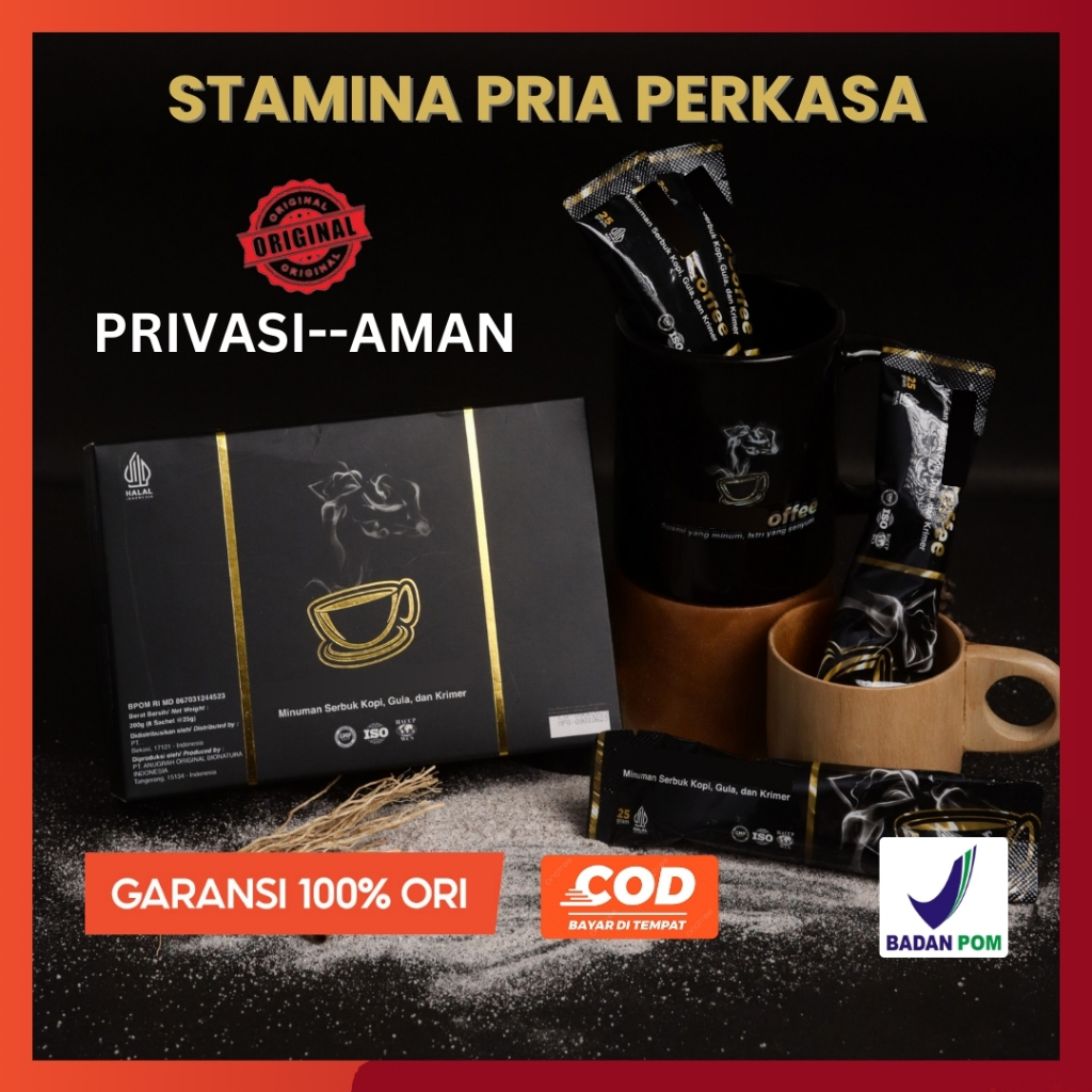 

KopMoceer Coffee Original Kopi Stamina Pria Kuat Tahan Lama Siap Ngegas Sampe Lemas 1 Box 8 Sachet