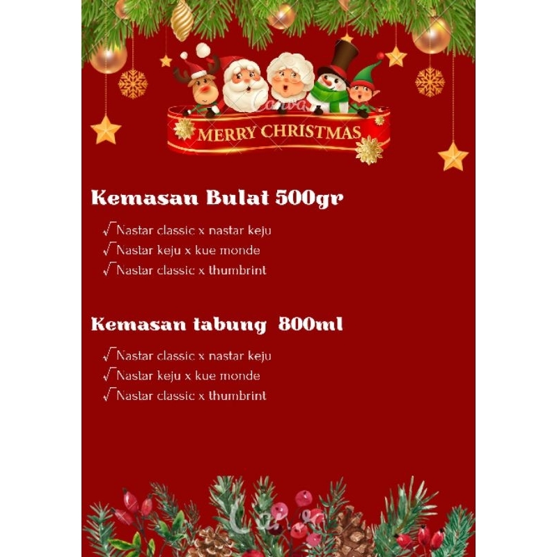 

Hampers natal kue kering kemasan 500Gr (paket twines Nastar keju+Kue monde)