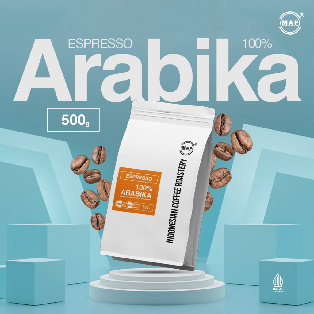 

MAP19 Coffee Biji Kopi Pure Arabika 500g 100% Arabika Biji Kopi Indonesia