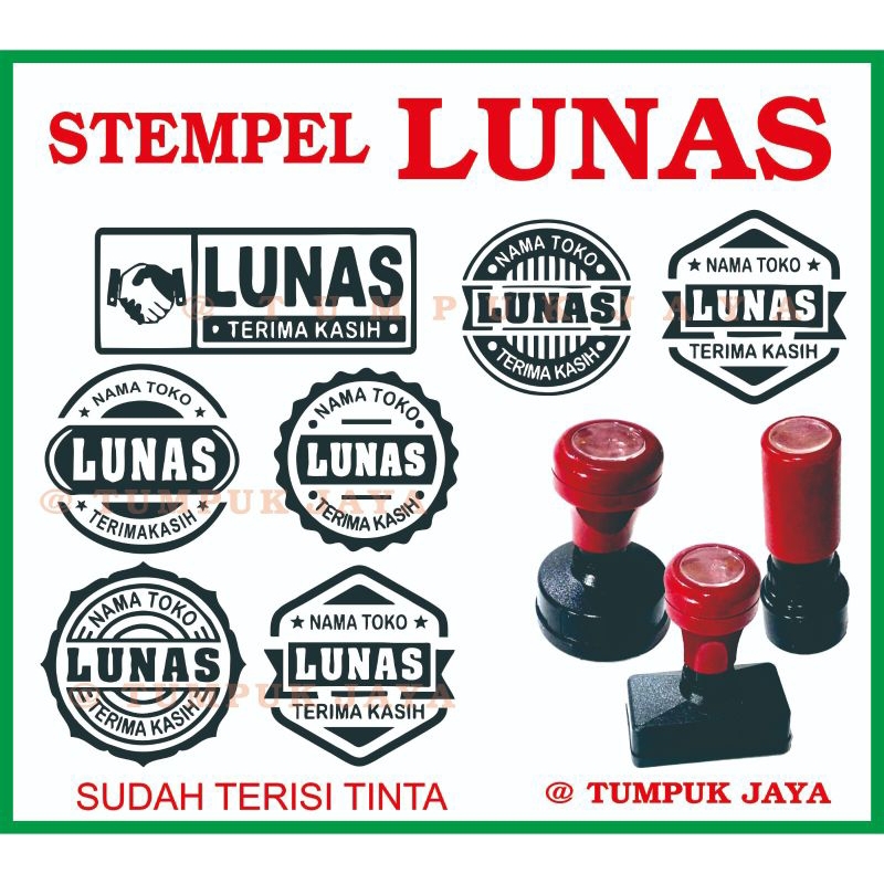 

Stempel Lunas Bulat Kotak Stempel Flash siap pakai Kualitas Premium