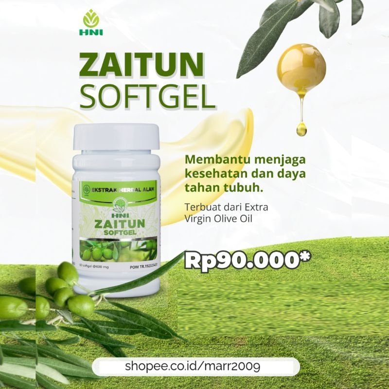 Minyak ZAITUN Softgel - Menurunkan Kadar Kolesterol - Mencegah Gangguan Pencernaan - HNI HPAI