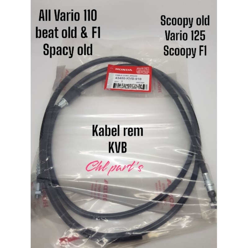Kabel Rem / Tali Rem KVB : Beat old /Vario 110 old /Beat FI /Spacy old /Scoopy old / Vario 125