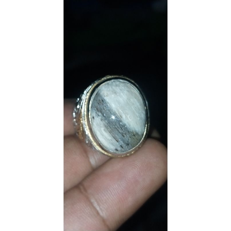 batu cincin fosil kayu galih kelor putih