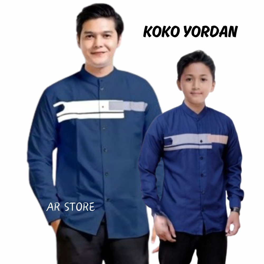 Baju Koko Qurta Couple Ayah dan Anak laki-laki - Couple Koko Ayah dan Anak Polos Lengan Panjang