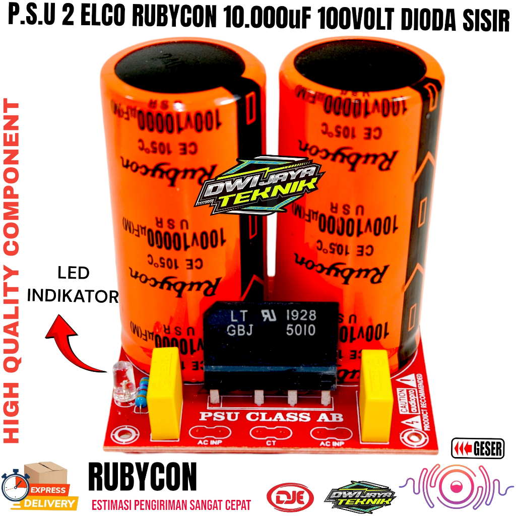 psu 2 elco rubycon 100v 10000uf usr japan