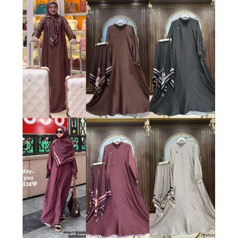 Gamis Monogram SS Set Hijab Shellasaukia