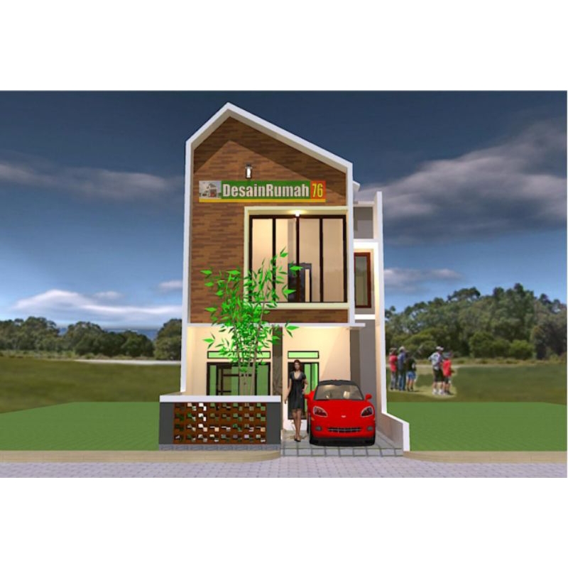 Desain rumah minimalis, style SCANDINAVIAN, rumah 2 lantai, rumah ukuran 6x15, 4 kamar tidur, jasa d