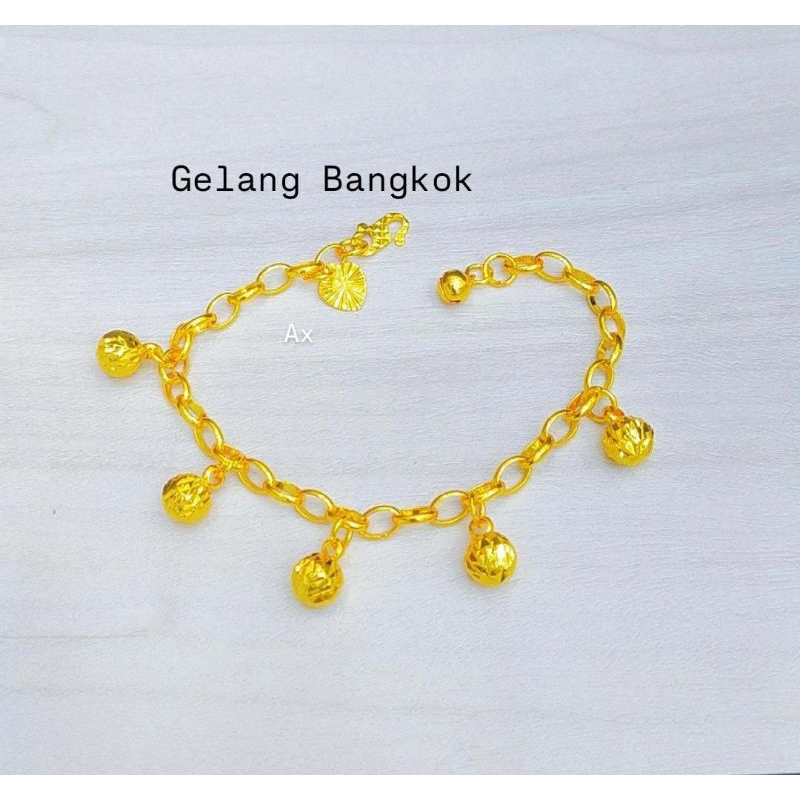 GELANG DUBAI BERLAPIS EMAS / TITANIUM / TIDAK HITAM / LUNTUR
