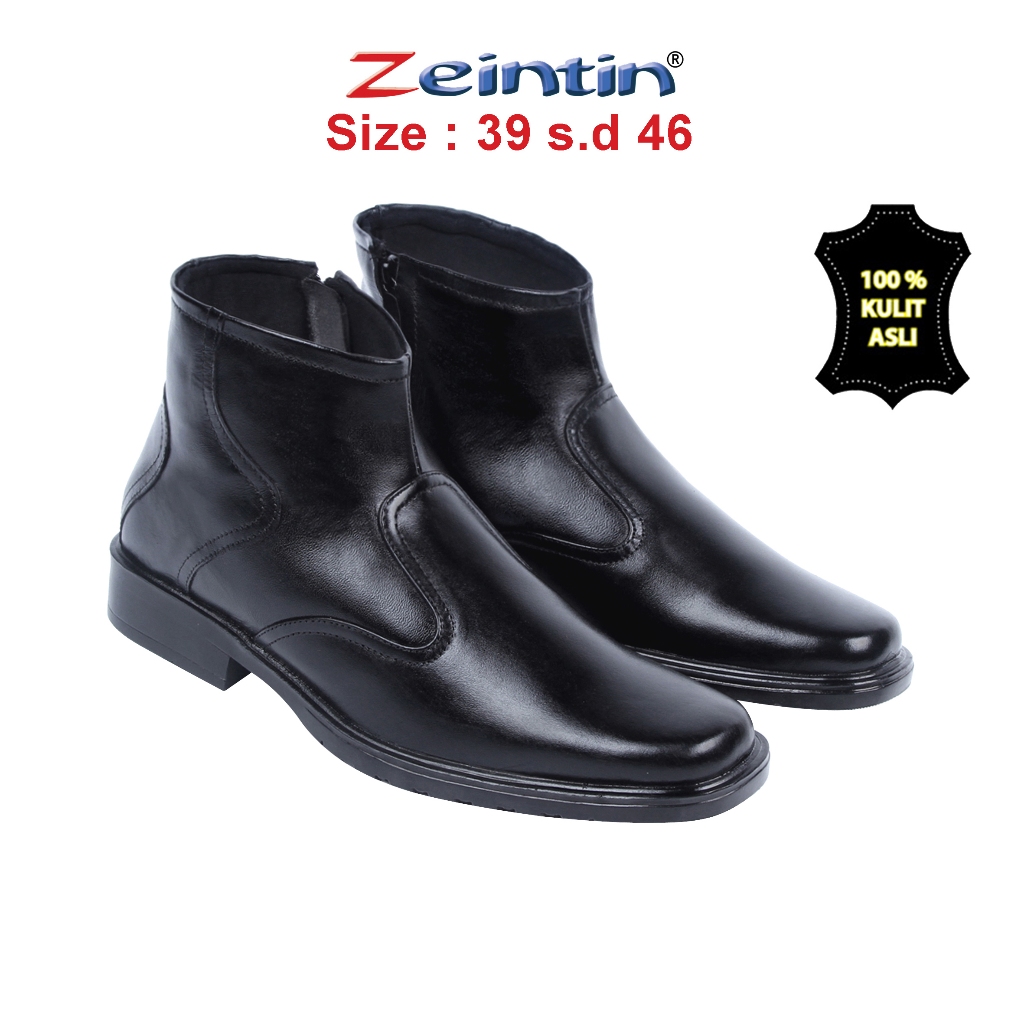 Zeintin - Sepatu Boots Pria Sepatu Pdh Pdl Pria Kasual Sepatu Kulit Pria Kuliah Kerja Zeintin AJ