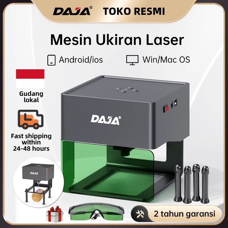 DAJA DJ6/Mesin ukir laser/Mesin ukir laser kecil/Mesin ukir logam, kulit, plastik/Printer laser port