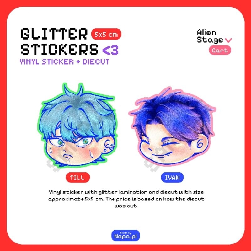 ALIEN STAGE STICKER GLITTER (5x5 cm) DIE CUT FAN MERCH BY NOPA.PI on IG (LIMITED STOCK) // Stiker ME