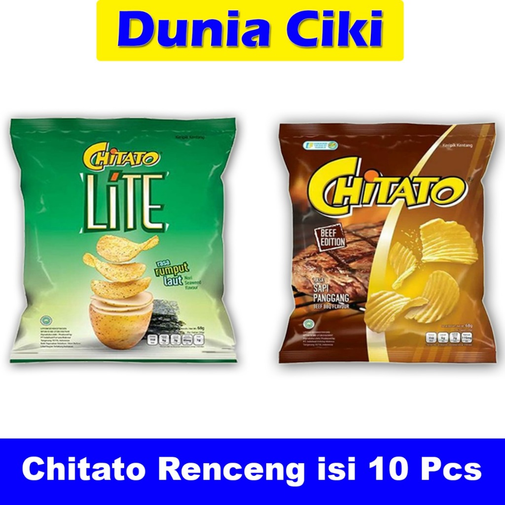 

DUNIA CIKI - Chitato Lite 14gr x 10 Pcs / Chitato Barbeque BBQ 18gr x 10 Pcs / CHITATO RENCENG ISI 10 / SNACK CHIKI RENCENG ISI 10