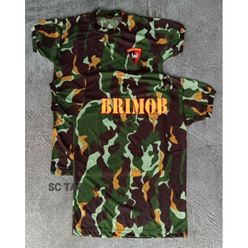 Kaos Loreng Brimob Pendek/Kaos PDO Brimob Loreng/Kaos Daleman Loreng Brimob