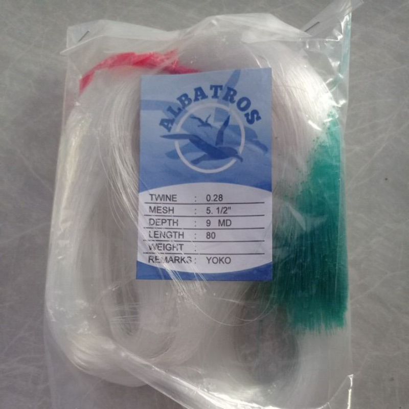 Jaring ikan bahan branjang 0.28 5½ inchi 9md/80yds yoko pukat ikan jaring branjang