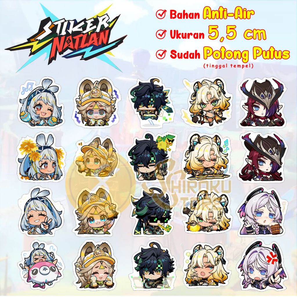 

Natlan Series Premium Sticker Pack / Set Stiker Anti-Air Anime Game Genshin Impact Hoyoverse Mavuika
