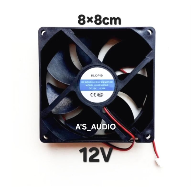 KIPAS DC 12V 8×8 + SOCKET KLOP FAN DC KIPAS 8X8 12V 0.30A