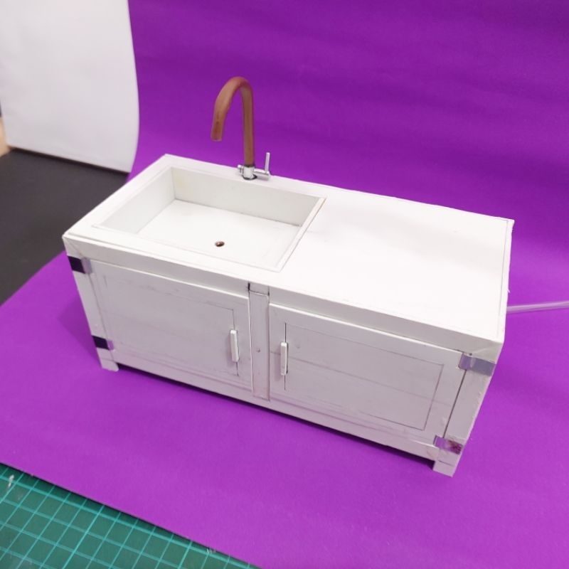 Miniatur Wastafel Bahan Pvc Mainan Miniatur Wastafel Mainan Perlengkapan Dapur