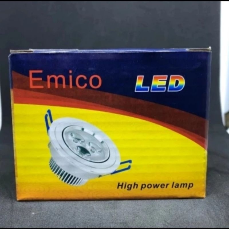 DOWNLIGHT EMICO 3W 3WATT LED 3 MATA PUTIH CDL / KUNING WW SPOTLIGHT
