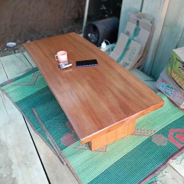 Meja lesehan lebar 60cm panjang 120cm bahan kayu solid