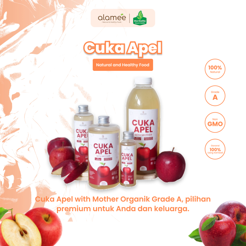 

ALAMEE Cuka Apel Original With Mother Organik Apple Cider Vinegar Vinega Sari Buah