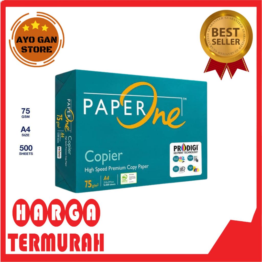

PAPERONE Kertas A4 Copier 1 Ream (500 lembar) Kertas HVS A4 Kertas Fotocopy