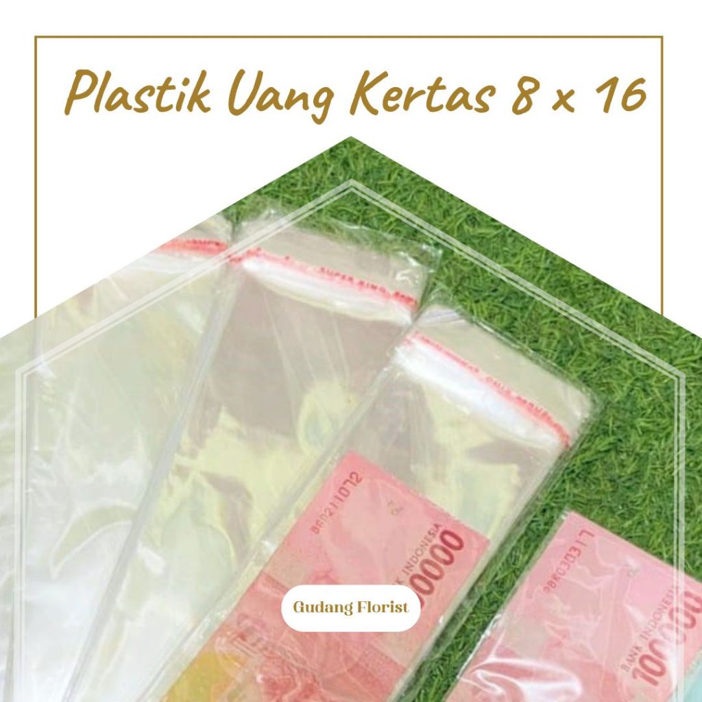 

PLASTIK UANG KERTAS 8 X 16 CM / BUKET BUNGA / KERTAS BUNGA / FLORIST SUPPLY