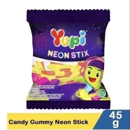 

Yupi Candy Gummy Neon Stik | Permen Yupi Permen Lunak