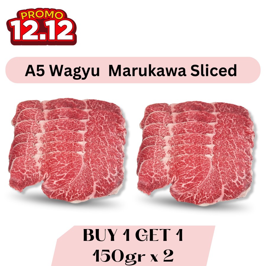 

BUY 1 GET 1 - Japanese Wagyu A5 Marukawa Beef Slice 2 pack x 150gr : 300gr