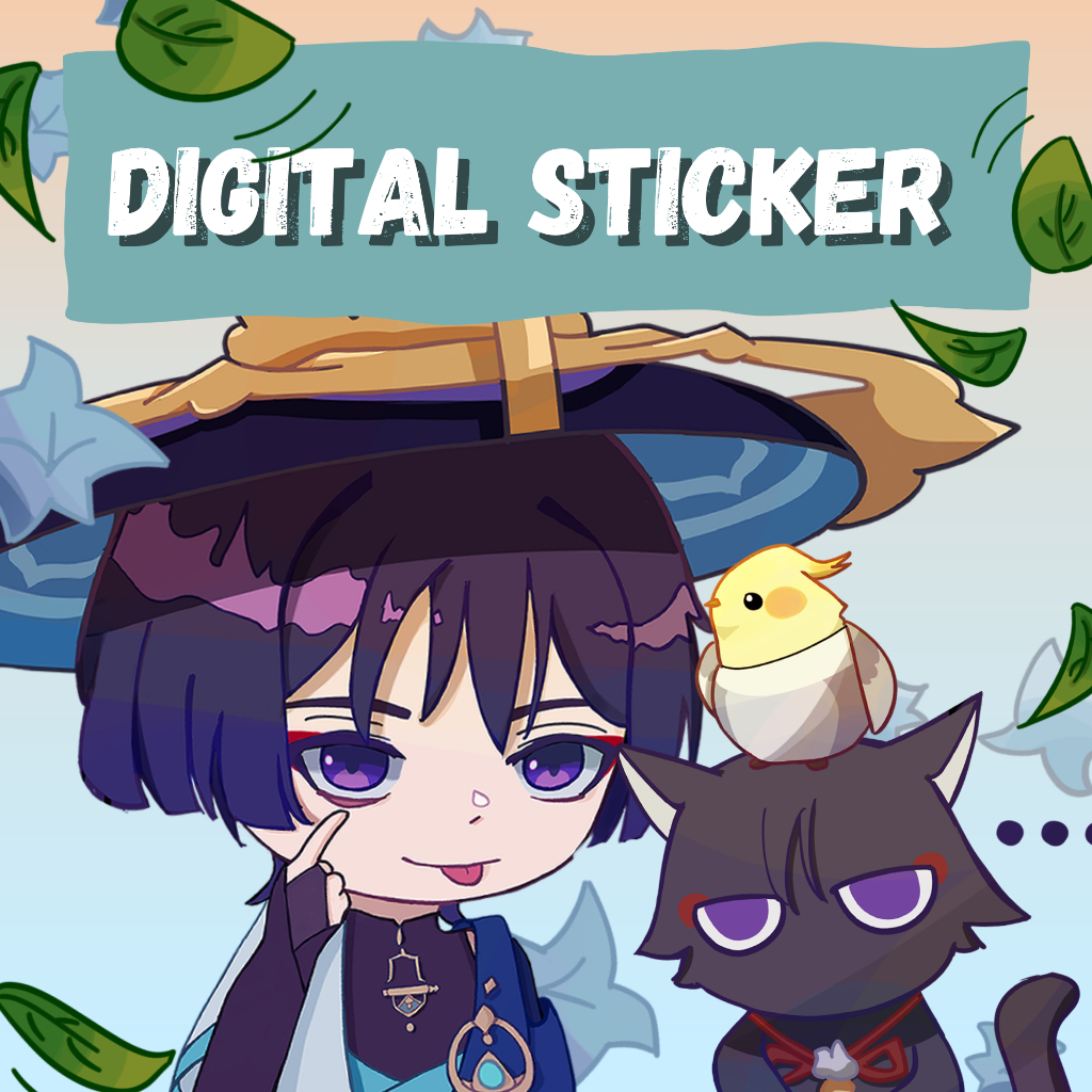 

DIGITAL FILE STICKER PNG TRANSPARENT SCARAMOUCHE / WANDERER GENSHIN IMPACT
