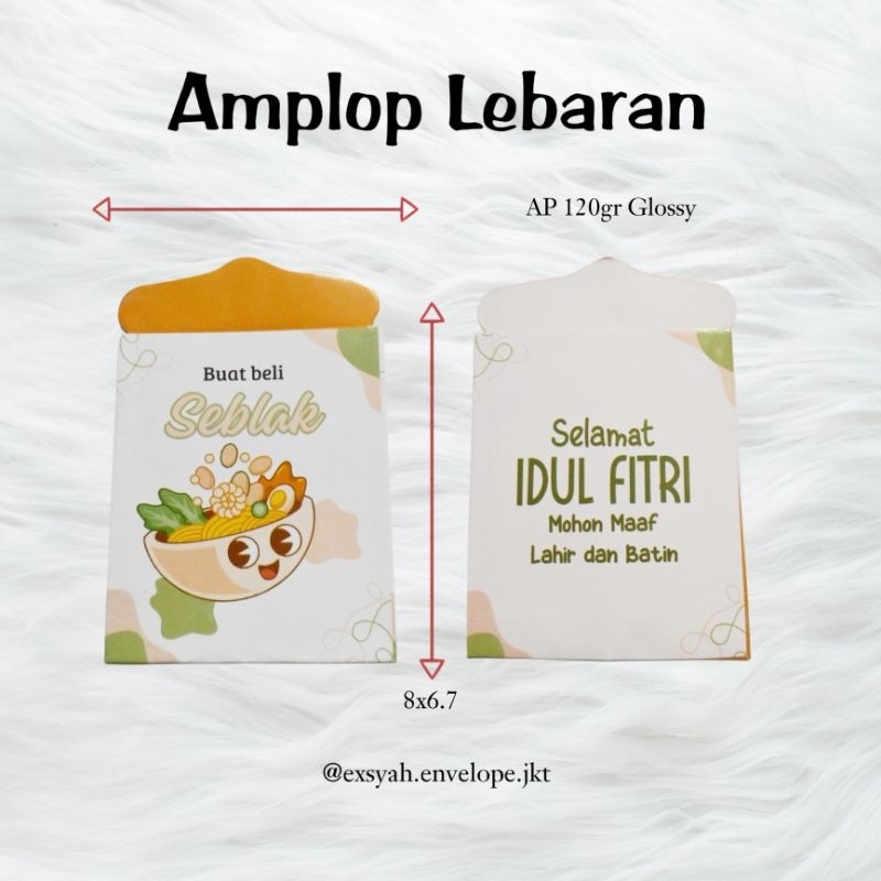 

Amplop lebaran hari raya mini motif makanan seblak bahan premium termurah