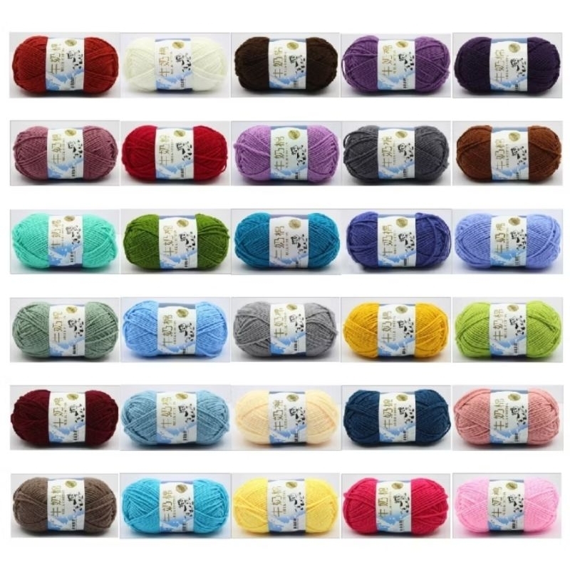 Benang Rajut Milk Cotton 5 Ply Katun Quality Impor 50 Gram yarn crochet yarn