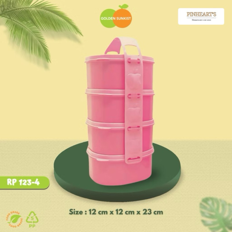 RANTANG PIKNIK ANAK SUSUN 4 GOLDEN LEMON / RANTANG PLASTIK GOLDEN LEMON RANTANG PIKNIK