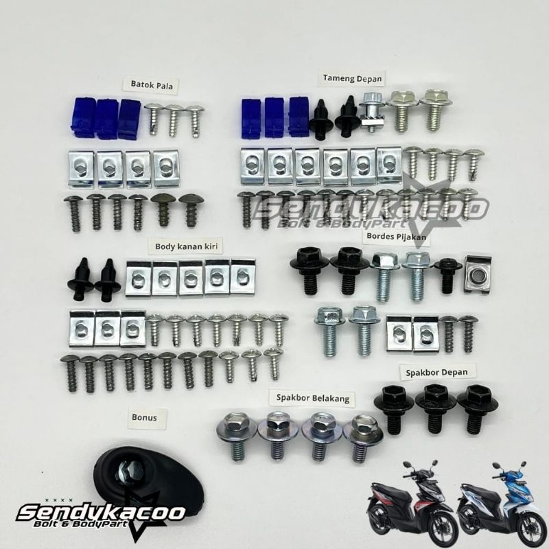 baut body beat ECO / baut full body Honda beat new / baut lengkap beat new
