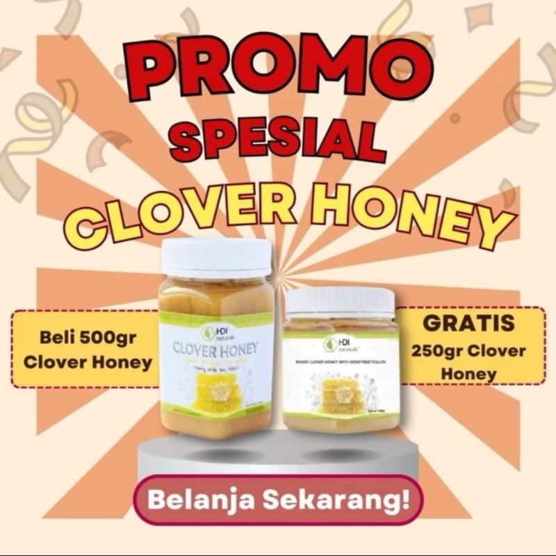 

clover honey original 500g free 250g expired 2028