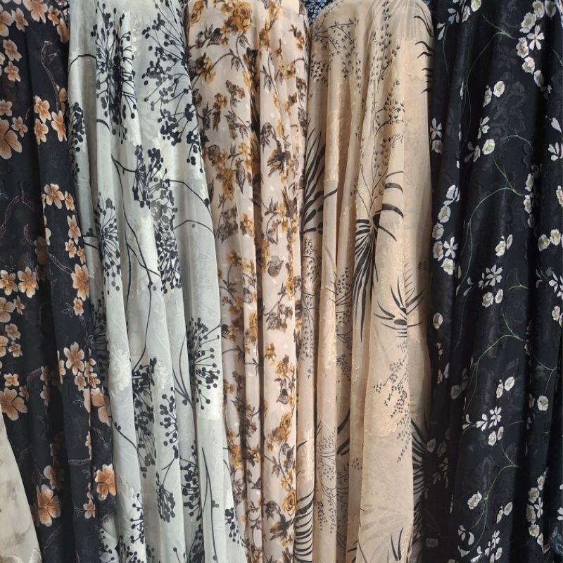 kain sifon rubiah motif timbul / kain ceruty babydoll / kain gamis / kain kebaya / kain meteran