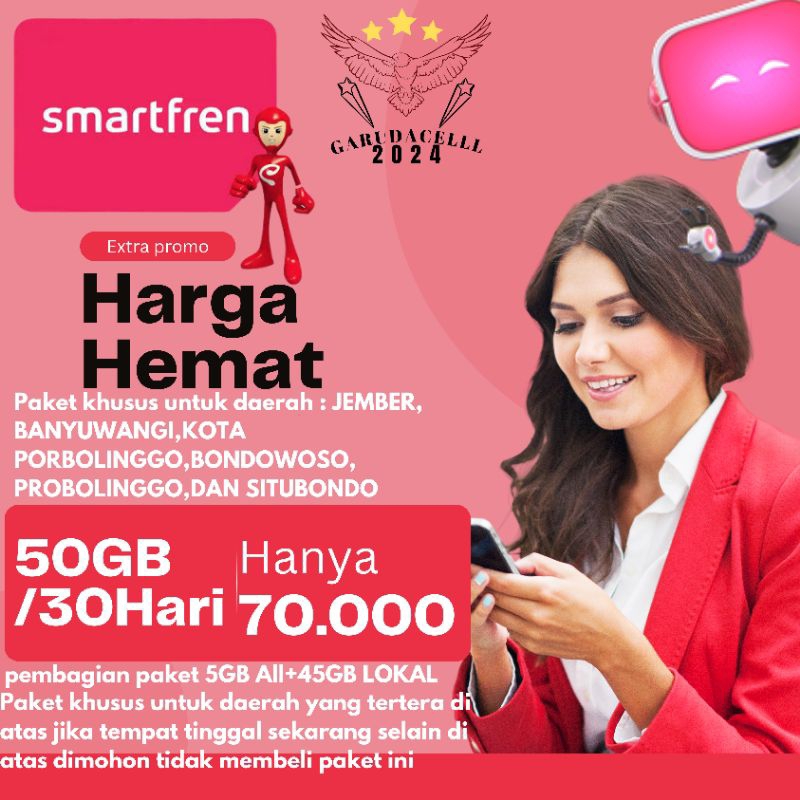 PAKET DATA SMARTFREN 50GB/30HARI