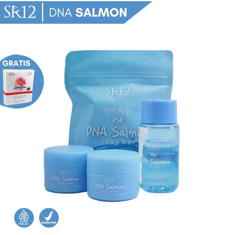 DNA Salmon SR12 Paket Skincare Perawatan Wajah Glowing Cerah Lembab Menghilangkan Flek Hitam Kulit S