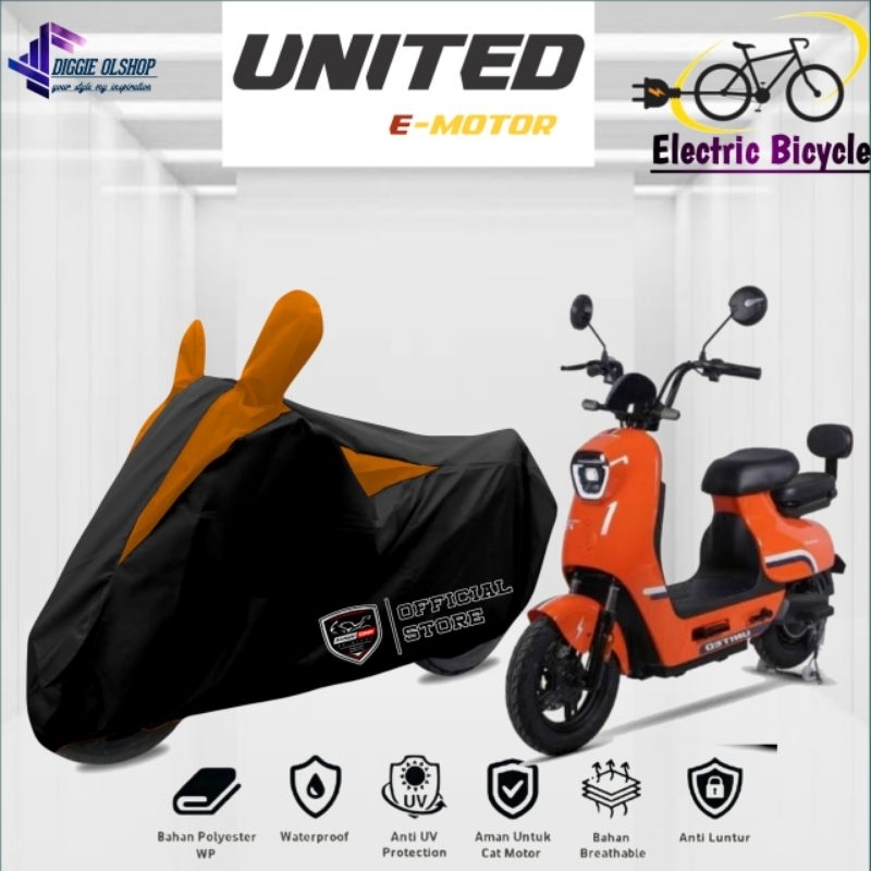 sarung penutup MOTOR LISTRIK,SEPEDA LISTRIK UNITED cover motor anti air