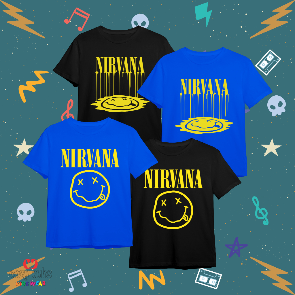 Kaos Band Anak NIRVANA - Smile Baju Anak Band Premium Usia 2-12 Tahun