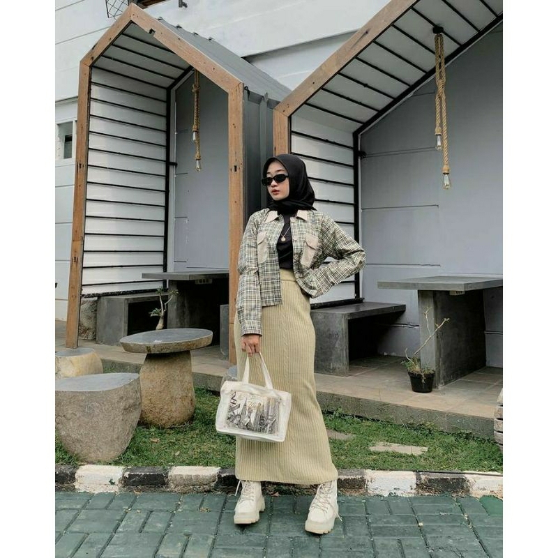 Rok Span Knit Hornet Rok span rajut PREMIUM OOTD wanita korean style Ukuran L-XXL JUMBO