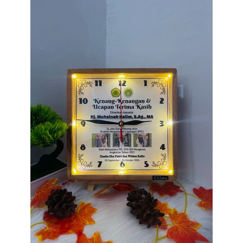 Frame 3D Led ukuran 20x20cm kado hadiah ultah, pernikahan, wisuda, cinderamata, ucapan terima kasih,