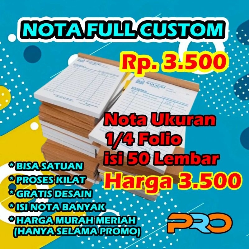 

[PROMO] Cetak Nota Custom Free Desain sepuasnya