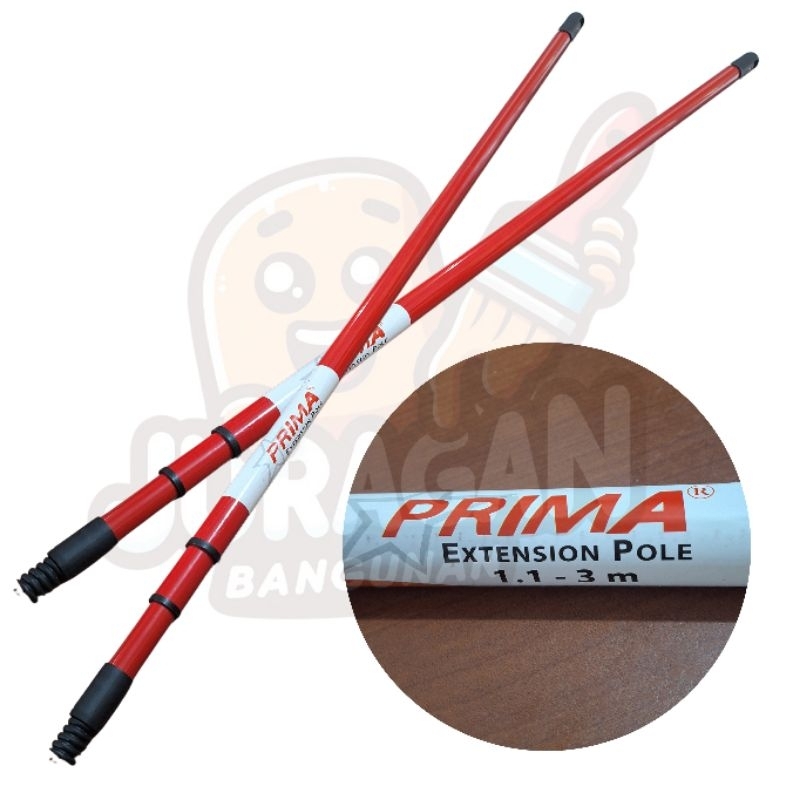 PRIMA Extension Pole 1.1-3m | Tongkat Cat | Tongkat Sambung Kuas Cat Roll | Gagang Sambung Roll Cat