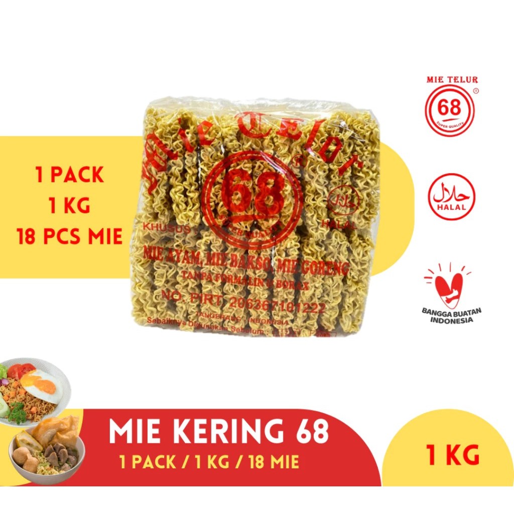 

Mie Telur 68 Kemasan 1kg