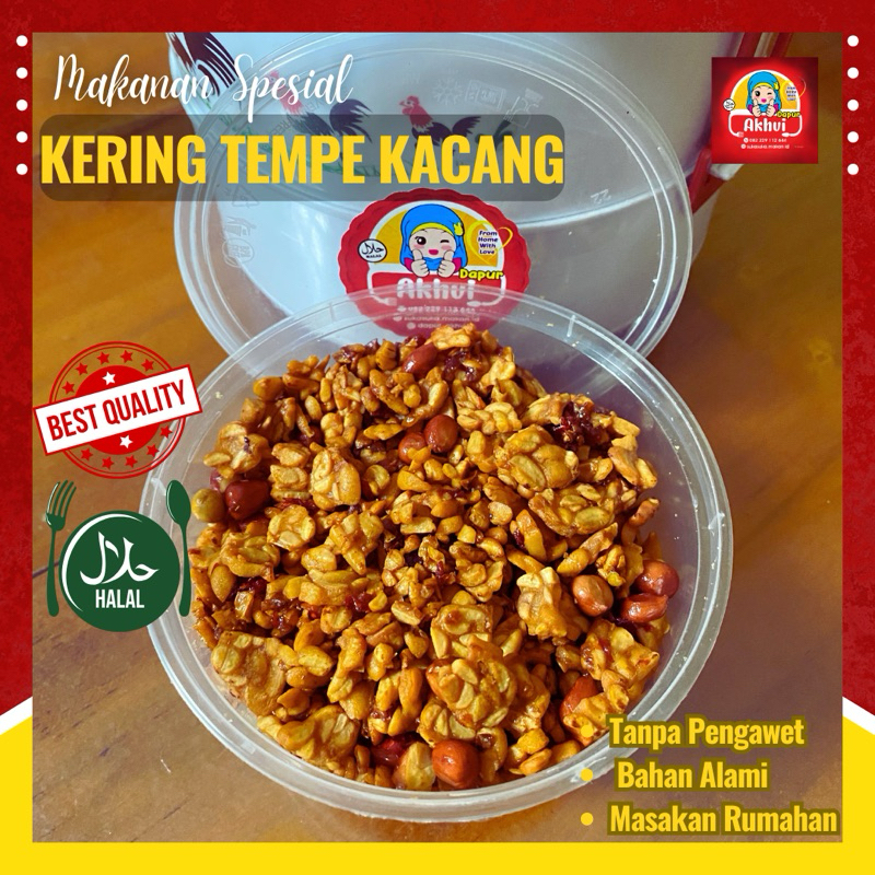 

Kering Tempe Kacang-Kacang Klethik-Tempe Orek-Tempe Kering Pedas Manis-Sambal Goreng tempe kering-Tempe Kering Pedas Original -+200gram