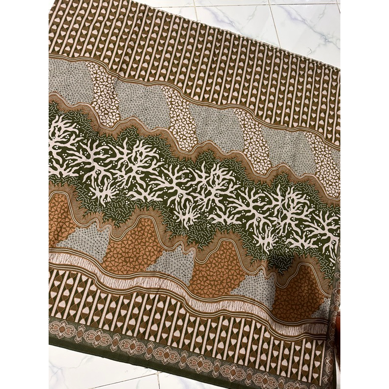 Kain Batik Dobby Super motif Batu Abstrak Hijau