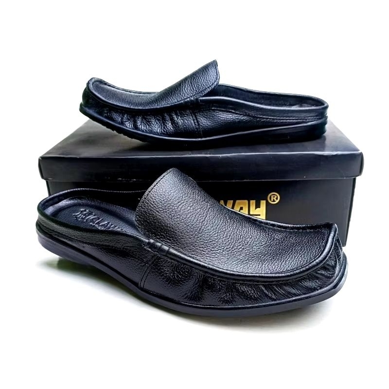 Sepatu Bustong Pria Kulit Asli Sepatu Sendal Tutong Kulit Asli